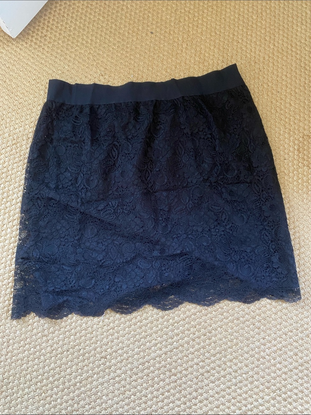 Anne Klein Black Embellished Mini Pencil Skirt